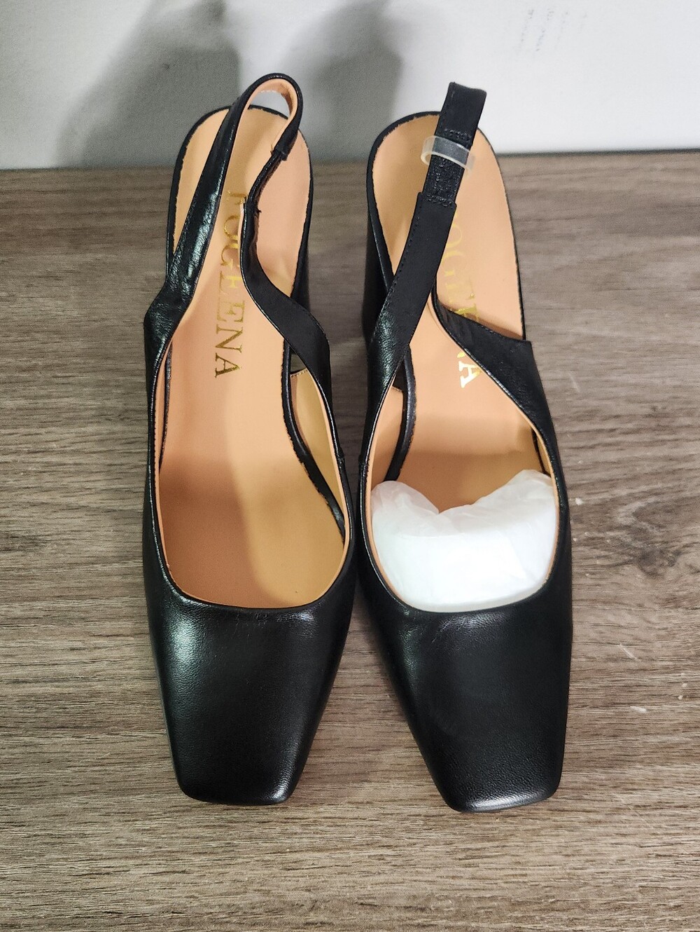 FOGEENA Matte Night Club Slip On Dress Square Toe Heels - Picture 6 of 7